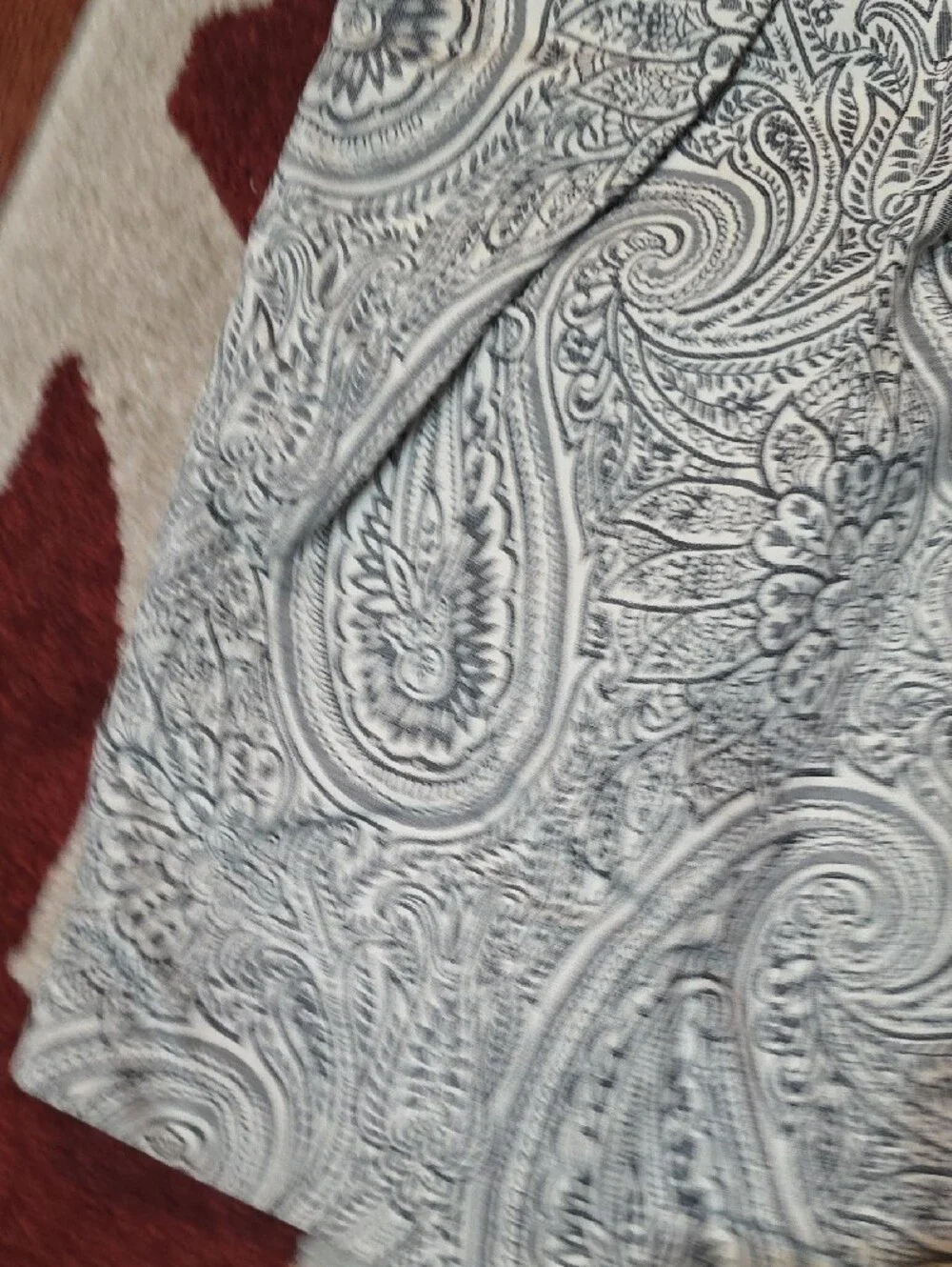 Carolina Herrera Black & White Paisley Chinos with Fabric Belt